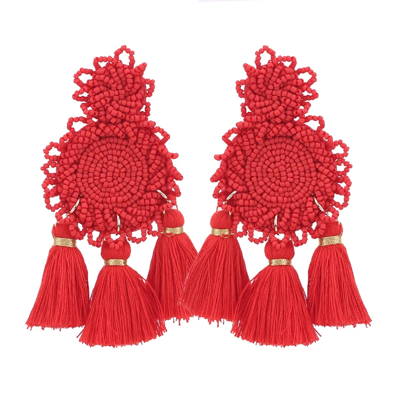A-Boho-Statement-earrings-drop-earrings-fashion-Jewelry-Oorbellen-Red