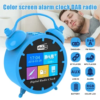 

Electronic Alarm Clock Digital Display DAB Radio Wireless Communication TF Card Support PI669