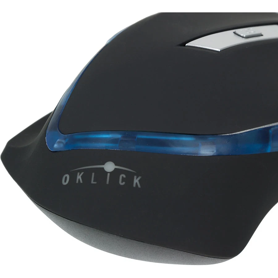 Мышь Oklick 715G черный оптическая(1600dpi) USB игровая(6but