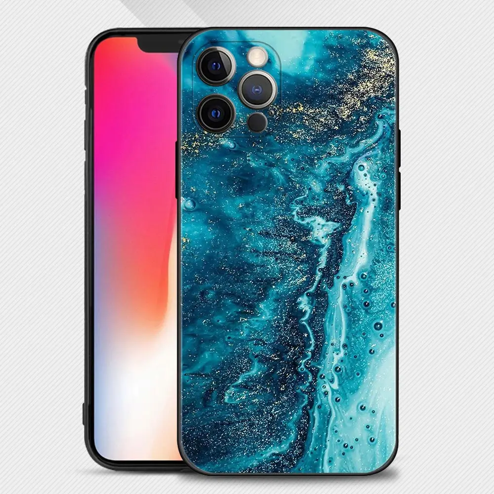 Funda de teléfono con diseño de moda de arte de mármol para Apple iPhone 15 14 11 13 12 Pro Max 13 12 Mini X XR XS 7 8 Plus Funda de silicona
