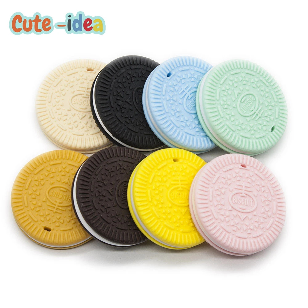 Cuteidea 1pc Biscuits Baby Silicone Teether Food Grade Oreo Cookie