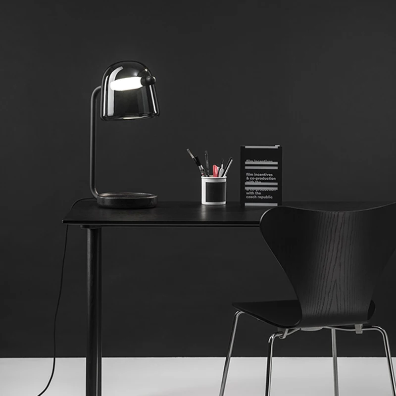 

Modern Nordic fabric table lamp trigeminal stent creative bedroom study bedside decorative table lamp Black