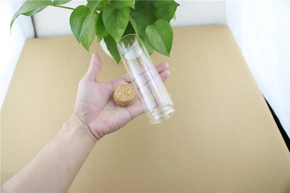 12pcs 47mm 200ml Cork Stopper Glass Bottles Spicy Storage Jar Bottle Food Containers Glass spice candy Jars Vials (2)