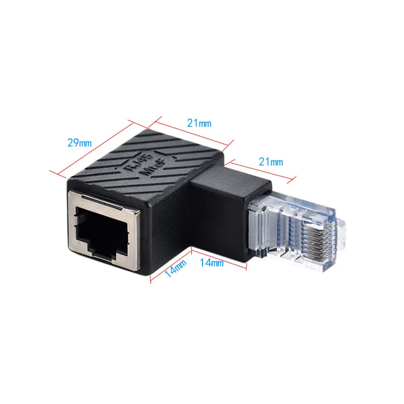 Optimize Connectivity! RJ45 90-Degree Angled Adaptor for Effortless Network Cable Management on Computers and Notebooks. Description Image.This Product Can Be Found With The Tag Names Computer Cables Connecting, Computer Peripherals, Elbow network cable adapter, PC Hardware Cables Adapters