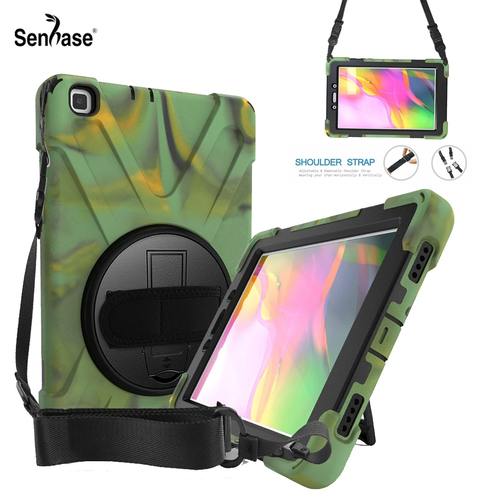 Противоударный детский безопасный PC силиконовый гибридный подставка планшет чехол для Samsung Galaxy Tab A 8,0 SM-T290 SM-T295 плечевой ремень Чехол