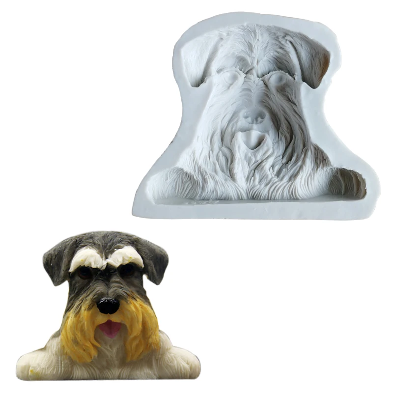 Large Schnauzer Dog Silicone Soap Mold Cake Decorating Tools Fondant Resin Sugarcraft Gumpaste Chocolate M2370 | Дом и сад