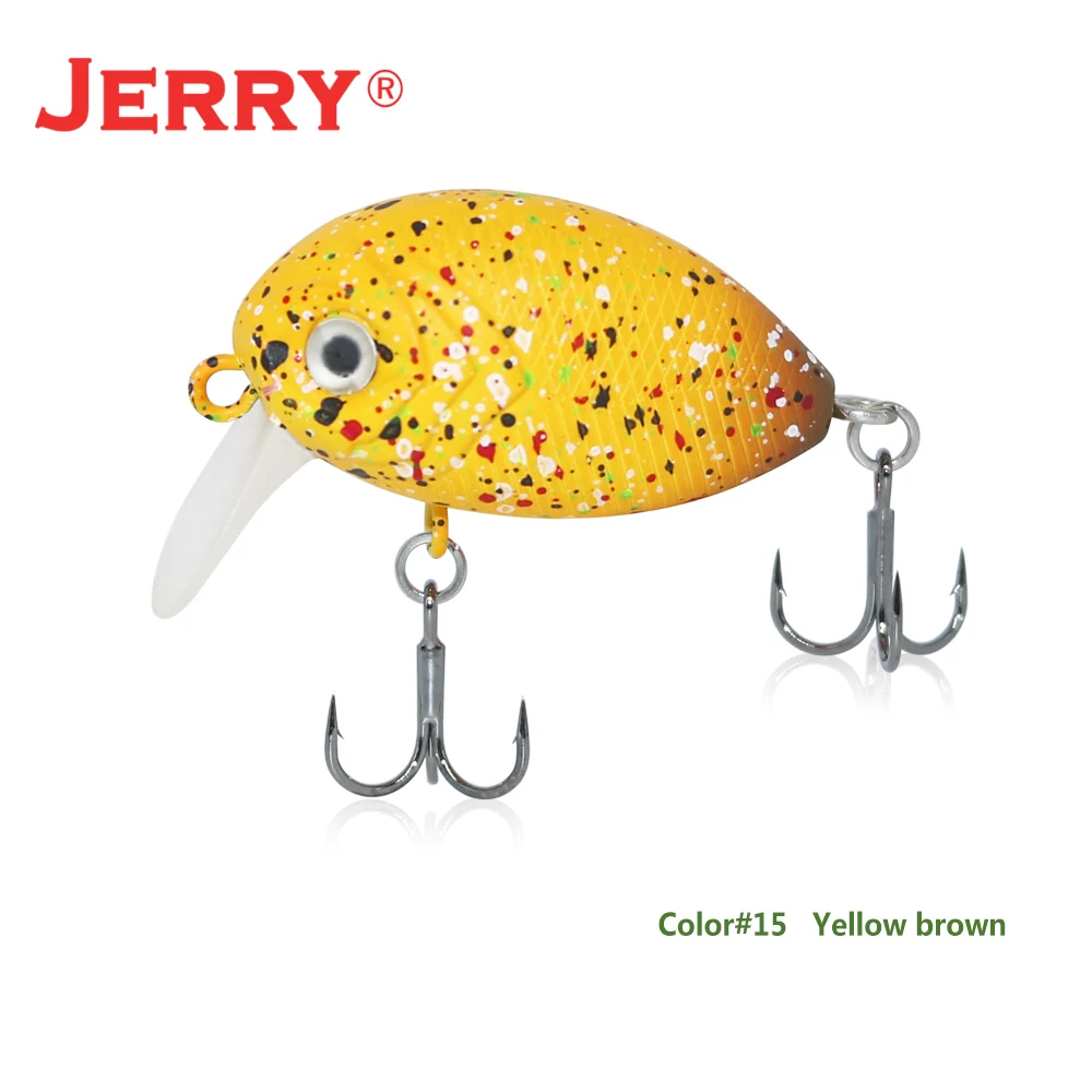 Jerry 1 шт. 32 мм сверхлегкие рыболовные приманки микро приманка воблер форель рыболовные приманки кренкбейт жесткая наживка пресноводная наживка - Цвет: yellow brown