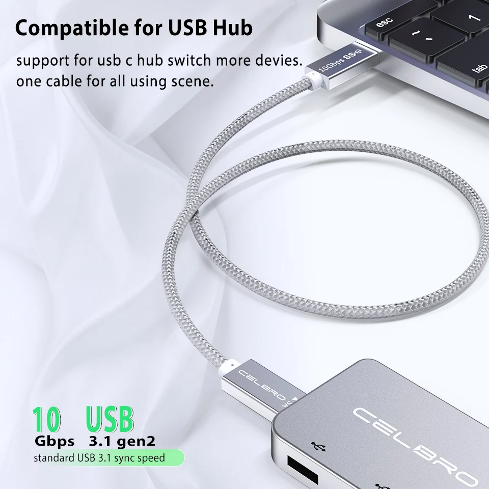 5A Type C кабель Переходник USB на 3 1 Gen2 PD 100W 10 Гбит/с 4K60Hz Thunderbolt3 для Samsung S20 плюс Note20 S21