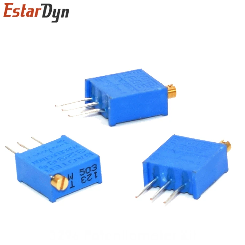 Multiturn Potentiometer 10PCS 3296 potentiometer Kit High Precision 3296W Variable Resistor 100R -1M 200R 500R 1k 2k 5K 10K 20K 50K 100K 200k 500k