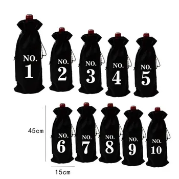

Natural Jute Wine Bag Sackcloth Blind Tasting Bag Drawstring Beam Wine Bottle Cover Wedding Party Decoration Wine Bag