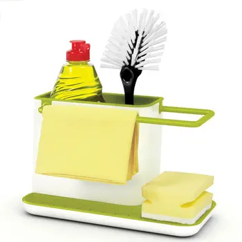 

Kitchen cleaning supplies storage drain storage rack desktop dish cloth sponge rack rag pot brush holder Shelf Rack Pot #h