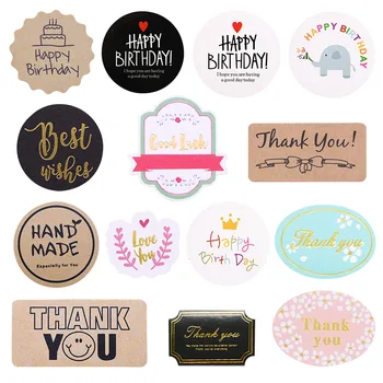 

5 Sheets Hand Made Seal Paper Sticker For Christmas Wedding Candy Cookie Packing Bag Box DIY Wedding Candy Bag Thanks Stickers