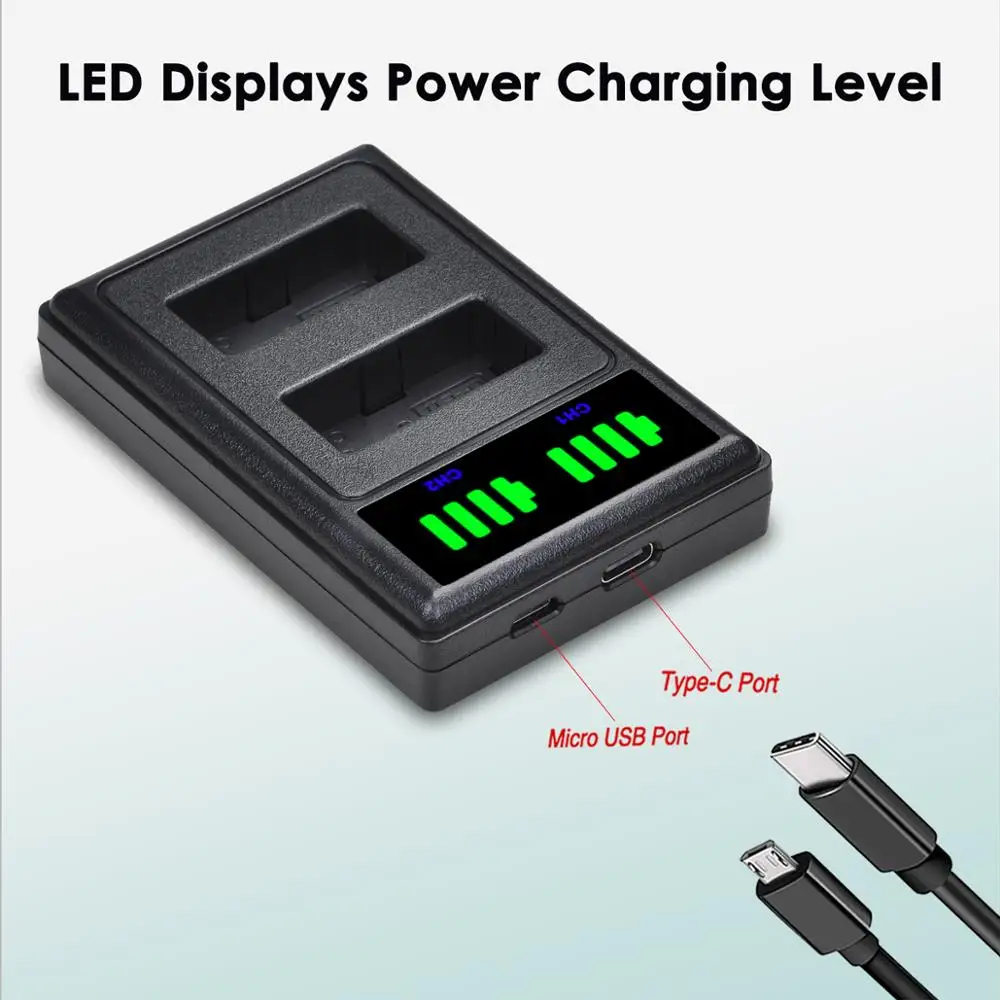 Batmax Rechargeable Battery LP-E17 LPE17 LP E17 Camera Battery+LED Dual USB Charger for Canon EOS R8 RP R50 200D 250D M3 M5 M6 750D 760D T6s 800D T8i rechargeable battery