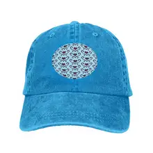 Регулируемая хлопковая шляпа, Модная хлопковая джинсовая бейсболка, валентинка, сердечки, любовь, узор, кавайный синий