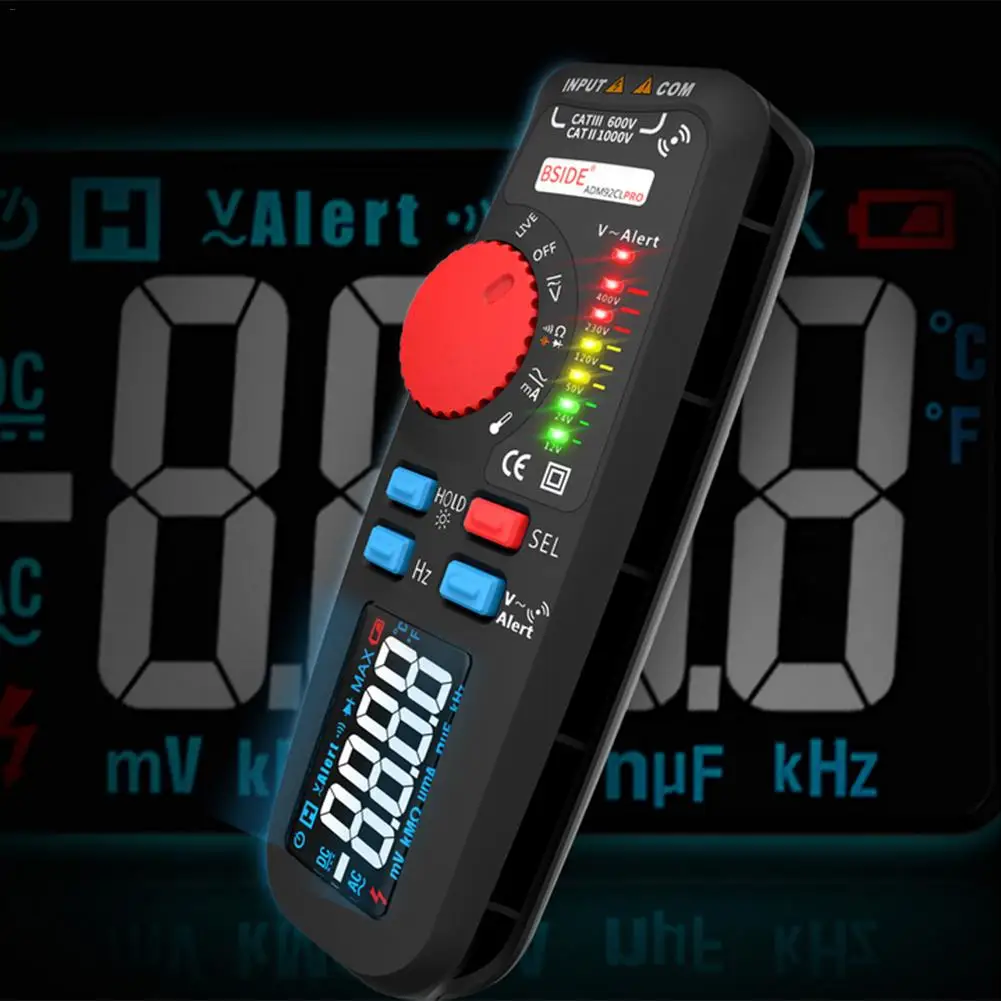 BSIDE ADM92CL PRO цифровой мультиметр ручка Тип True RMS многофункциональный электрик универсальные настольные инструменты с зондами Mater