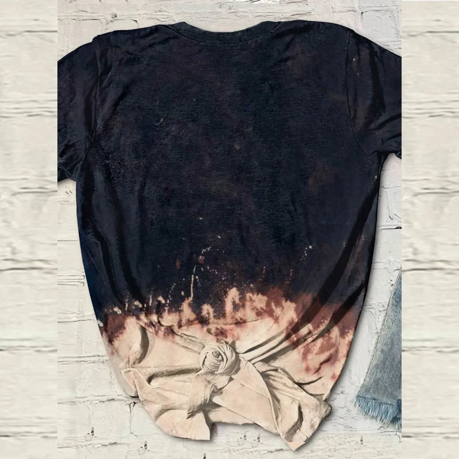 We Are The Granddaughters Of The Witches Tie-Dye Letter Print T-shirt Women's Moon And Sun Short Sleeve T-shirt Tops Tee Summer 2