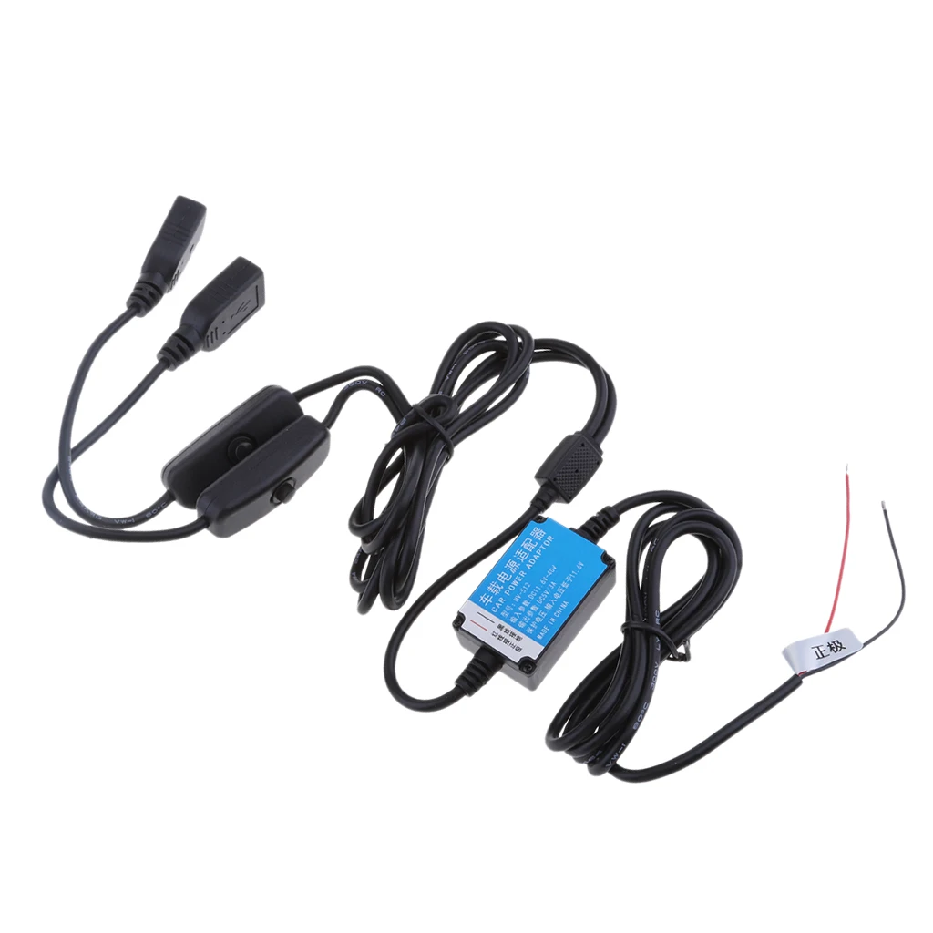 12 В/24 В до 5V3A адаптер питания инвертор двойной usb порты с переключателем для автомобилей двигатели 3,5 метров
