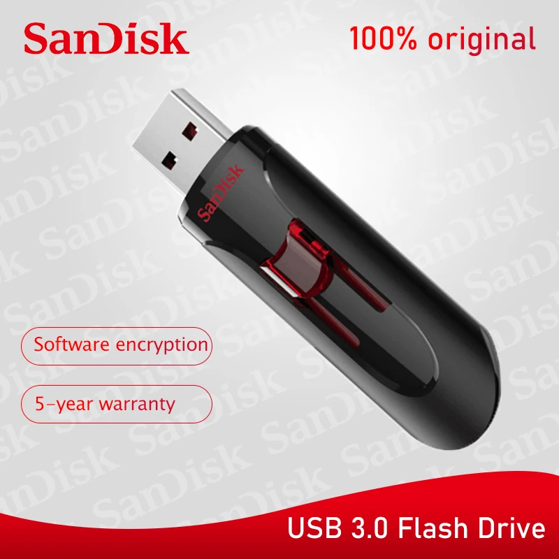SanDisk USB 16GB 32GB 64GB Cruzer Glide USB 3.0 USB Flash Pen thumb Drive CZ600 