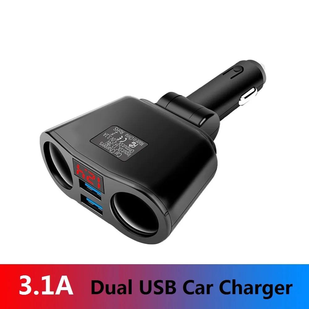 Автомобильный прикуриватель USB разветвитель Разъем конвертер для телефона MP3 DVR 5V