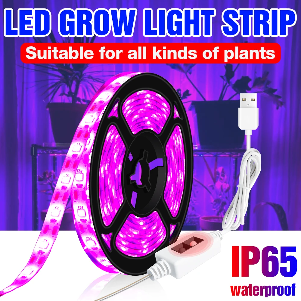 

LED Grow Light Strip Full Spectrum Phyto Lamp 5V USB Hand Sweep Plants Growing Box Hydroponics Seed Flower Greenhouse 0.5 1 2 3m