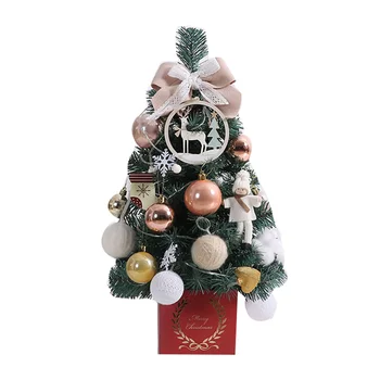 

Mini Artificial Christmas Tree with LED String Lights & Ornaments Table Centerpieces Best DIY Christmas Decorations in stock