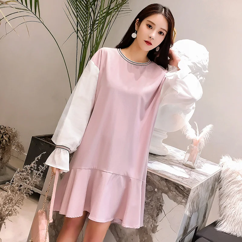 HAYBLST Брендовое женское платье весна осень размера плюс 2XL элегантное Kawaii Vestidos свободное с длинным рукавом шифоновое в Корейском стиле Одежда