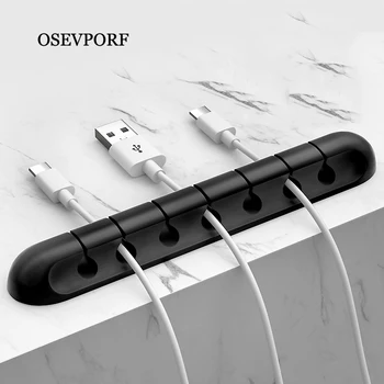

OSEVPORF Cable Holder Silicone USB Winder For Mouse Keyboard Earphone Headset Wire Organizer Flexible Management Clips Holder
