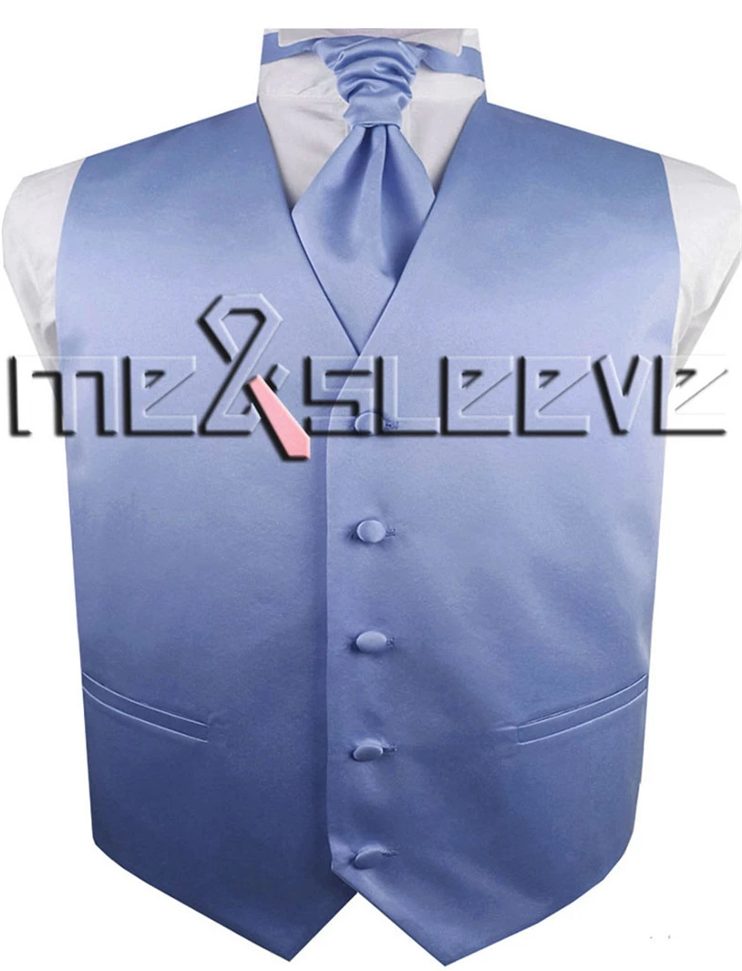 Премиум простой тканевый смокинг жилет комплект(жилет+ Аскот галстук+ платок