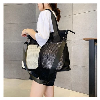 

2020 summer new one-shoulder bag Korean version mesh bag collision color leisure bag removable shoulder strap satchel
