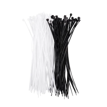 

m x 150mm Auto Wire Push Cable Zip Tie Organizer White Black 100 Pcs