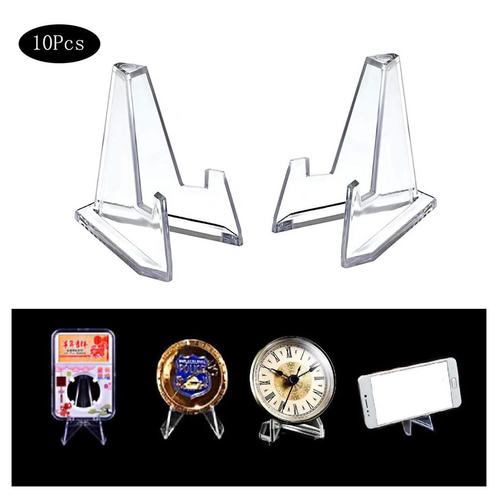 10pcs Transparent Acrylic Display Stands For Collectibles, Triangle-shaped  For Coin & Other Small Items Display, Ideal Gift For Christmas And Birthday