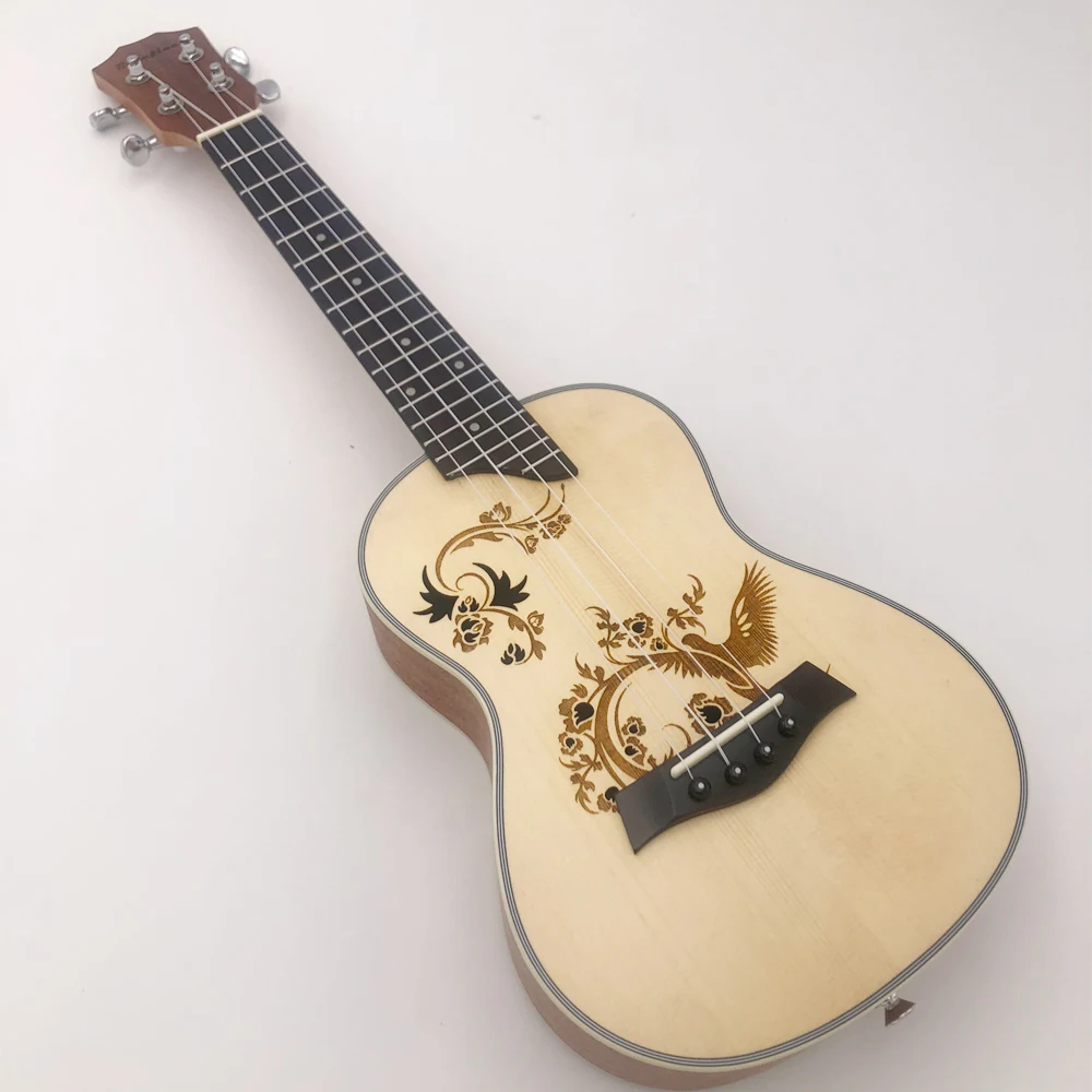 23 дюймов Гавайские гитары укулеле концертная электрическая мини-гитара Ukelele с сумкой Капо 4 струнные ремни медиаторы Гавайские гитары УКУ подарок из красного дерева UK2319A