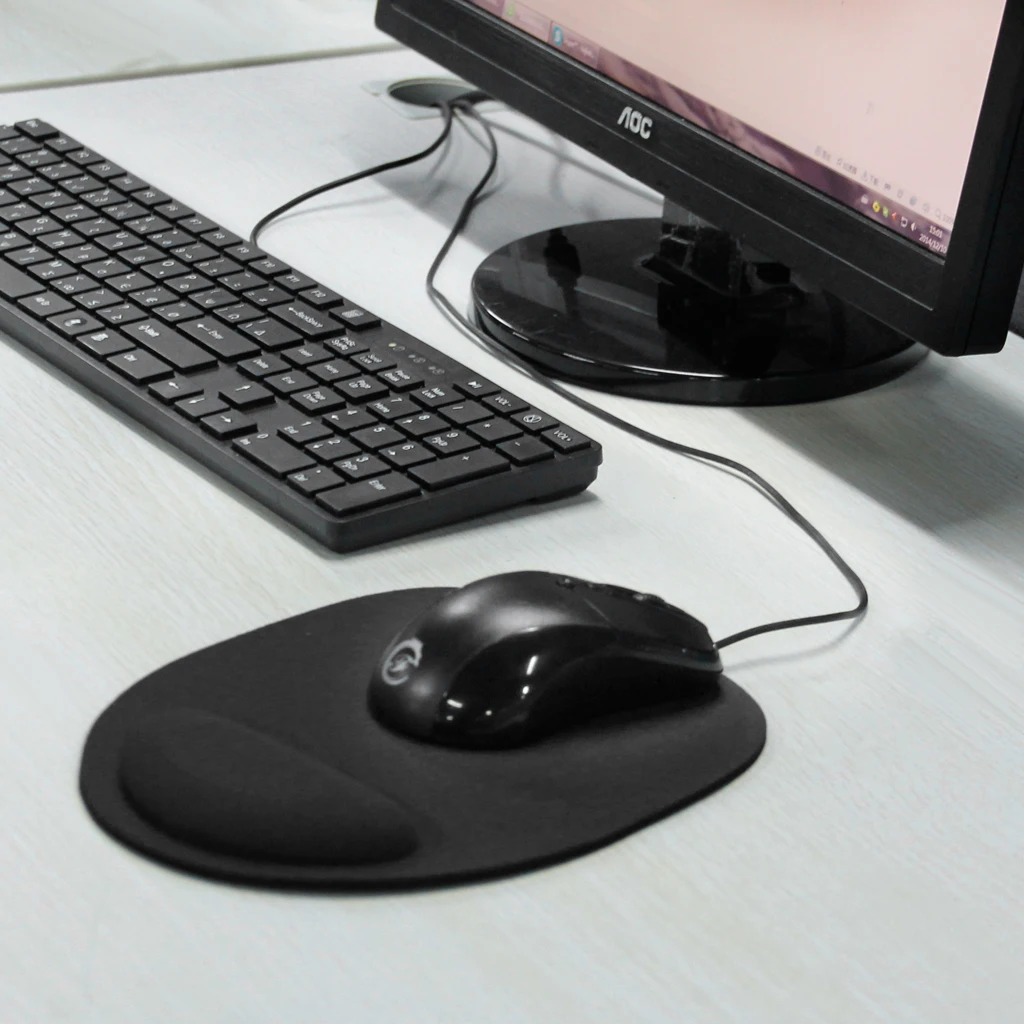 Mouse Pad With Gel Handheld Steering Pad Ergonomically. Mousepads Gelpad Black