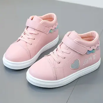 

Anti-Slip Heart Letters Print Shoes Children Girls Shoes Fashion Casual Baby Sneakers Kids Soft Soled Walking Shoe