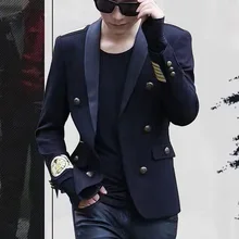 Настоящая мужская форма стиль значок события/сценическое представление короткий смокинг куртка/сценическое представление/Азиатский размер