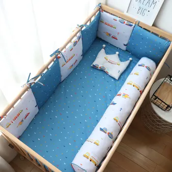 Protector de cuna para recién nacidos, decoración nórdica para habitación de bebé, parachoques suave y grueso para cama infantil 1