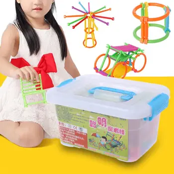 

Hundreds Of Bars Different Shape Building Blocks Creative Kids Educational Toy 634F