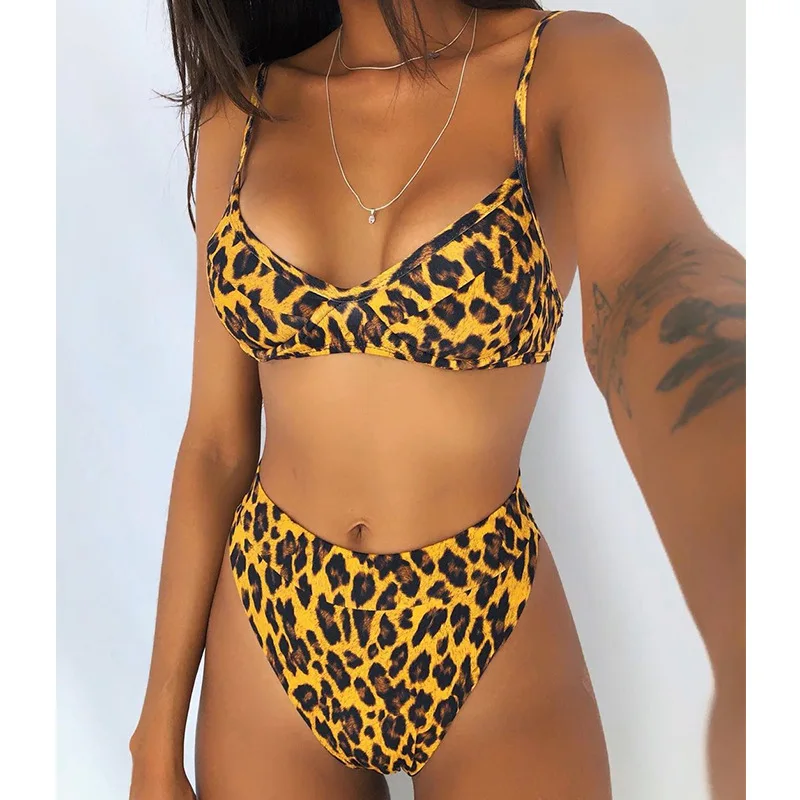 

Sexy Leopard Bikini Women Swimsuit Push Up Swimwear Brazilian Biquinis Female Bikini Set Bathing Suit Strap Beachwear Swim Beach