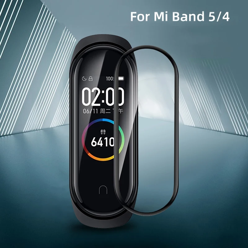 

3D Soft Fibre Glass Protective Film Cover Full Curved Scratch-resistant For XiaoMI Full MI Band 5/4 Screen Protector Case