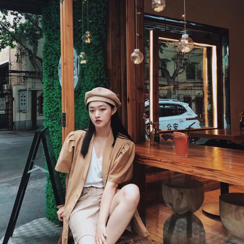 Casquette Весна-Осень-зима ретро чёрный берет темперамент дамы Британский маляр шляпа newsboy восьмиугольная шапка BLM39