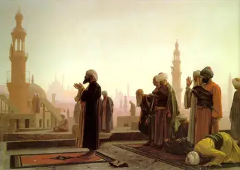 

2 Hand Painted Art Paintings by College Teachers - Prayer on the Housetops Islamic Jean-Léon Gérôme - Oil Painting on Canvas