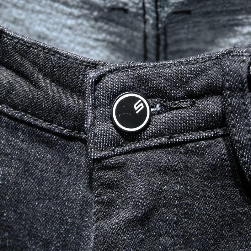 80% OFF Man Jeans Homme Straight Pants Men's fashion Classic Jean trousers Hole Metrosexual Straight Destroyed Jeans High Quality Cotton