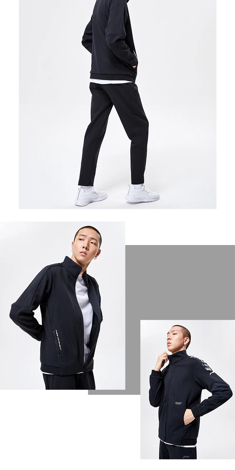 Li-Ning, мужская тренировочная серия, FZ, вязаный Топ, теплый флисовый свитер, хлопок, зима, обычная посадка, подкладка, спортивное пальто, AWDP707 MWW1625