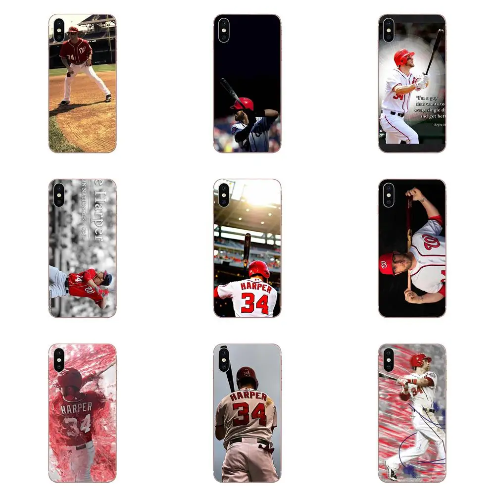 Bryce Harper Бейсбол оригинальный для samsung Galaxy Note 5 8 9 S3 S4 S5 S6 S7 S8 S9 S10 5G mini Edge Plus Lite мягкий