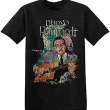 Camiseta TSDFC Django Reinhardt Retro estampado gráfico nuevo negro Vintage Unisex Jazz música artista TSDFC camisetas 4-A-193