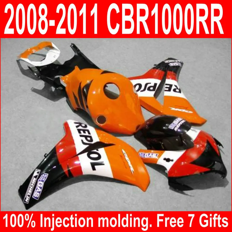 Впрыска Nolding обтекатель комплект для Honda CBR1000RR 08 09 10 11 оранжевые черные обтекатели комплект CBR 1000RR 2008-2011 ST27