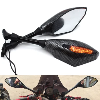 

With LED Turn Signal Integrated Mirrors Motorcycle Rearview Mirrors For Yamaha FZ1 FAZER FZ6 FZ6R FZ8 XJ6 MT-07 MT-09 FZ9 FZ-09