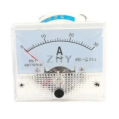 

Screw Mounting Analog AC 0-30A Scale Range Ampere Ammeter Panel Meter White