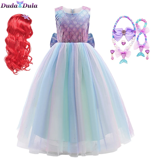 Costume De Petite Sirène Pour Filles Ariel Robe De Soirée Cosplay Princesse  Ariel Robe Anniversaire Anime Costume Noël Cadeau Déguisement