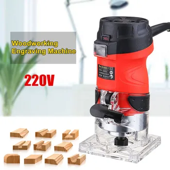 

220V 800W Electric Laminate Edge Trimmer Mini Wood Router 6.35mm Collet Carving Machine Carpentry Woodworking Power Tools